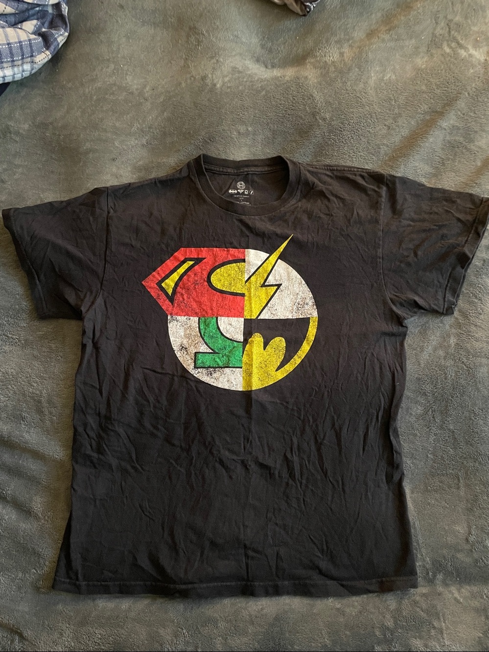DC Unisex Cotton Black T-Shirt with Iconic Superhero’s